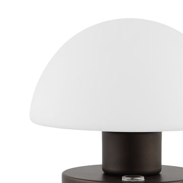 Zoe 5.75" Bohemian Farmhouse Iron Rechargeable Integrated LED Table Lamp - JONATHAN Y